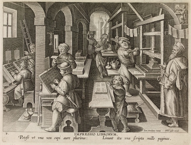 Nova Reperta, Impressio Librorum, print, Antwerp