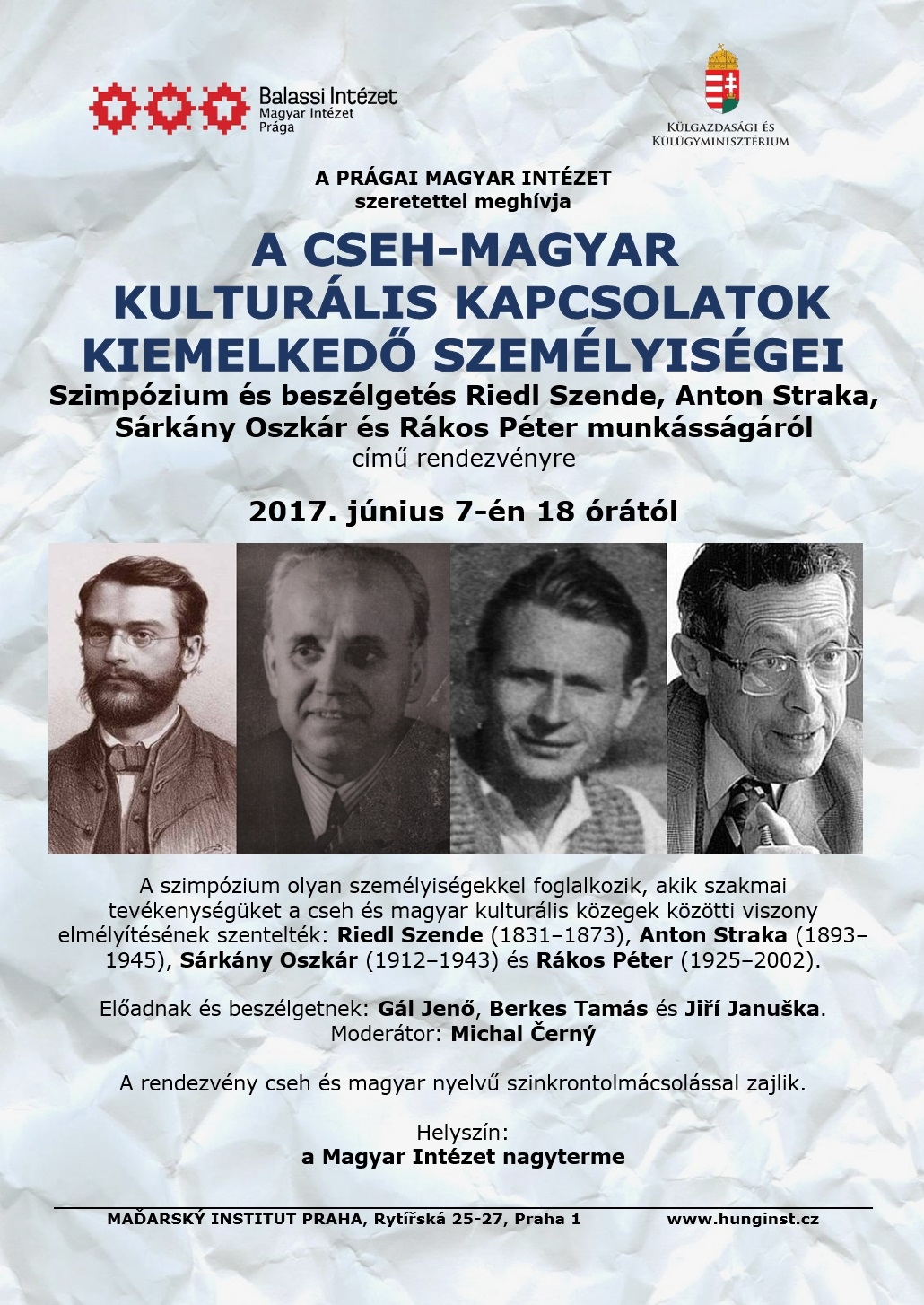 Cseh-magyar kulturális kapcsolatok – szimpózium és kötetbemutató