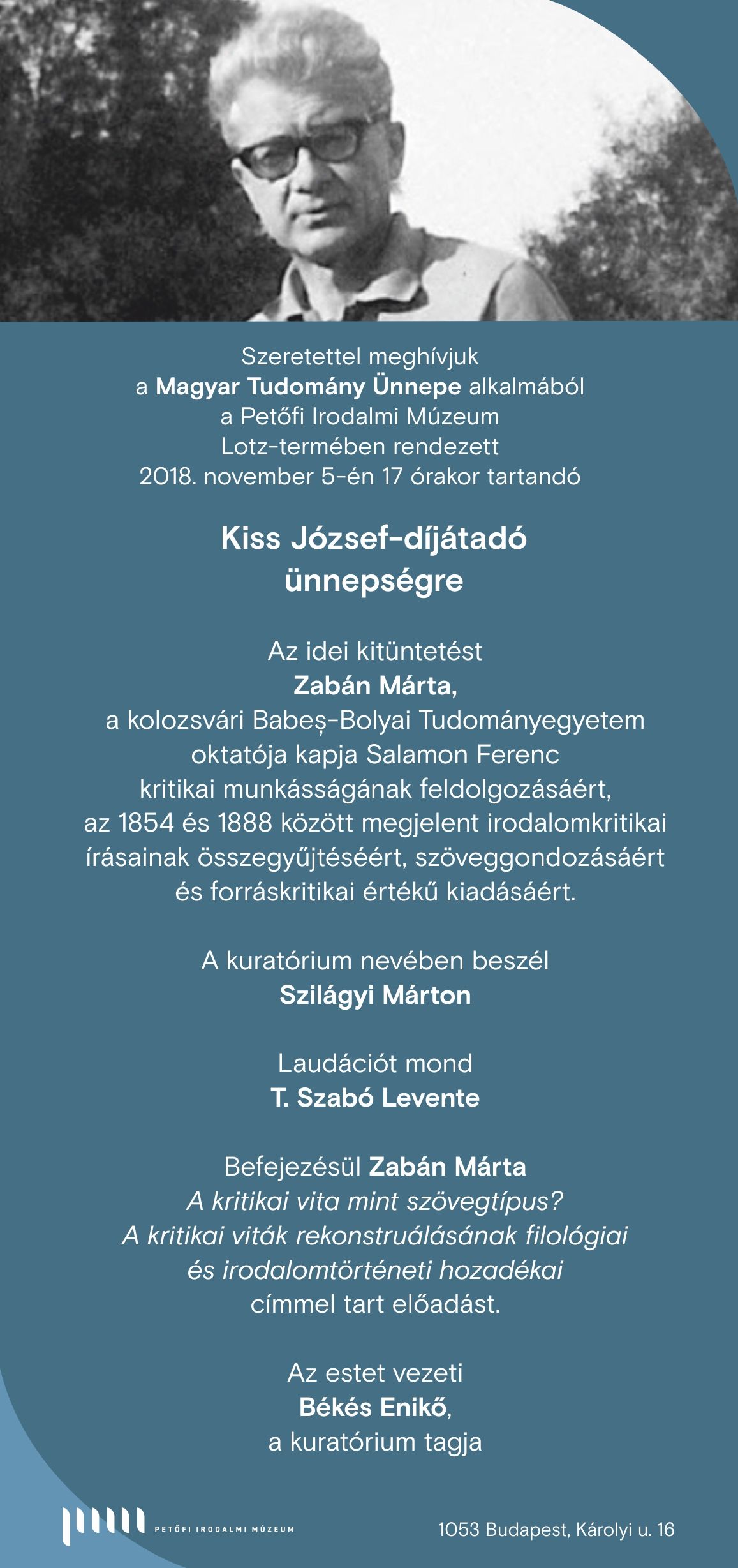 Kiss József-díj 2018