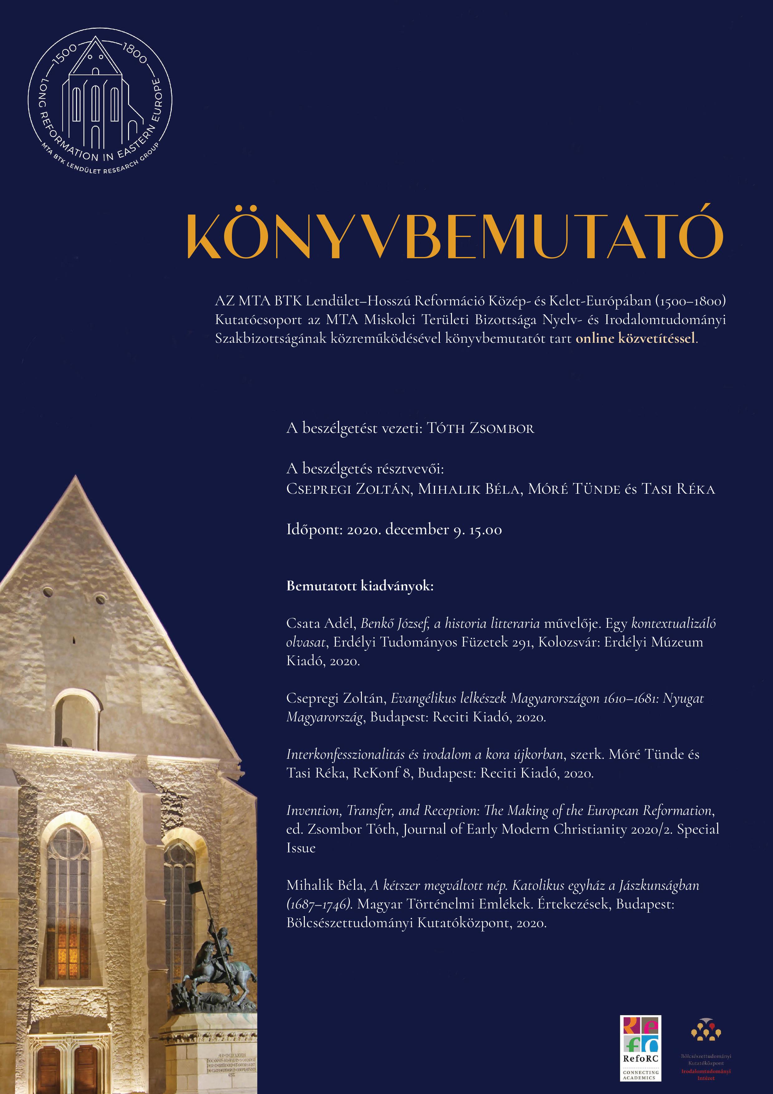A Hosszú Reformáció Közép- és Kelet-Európában Lendület Kutatócsoport könyvbemutatója