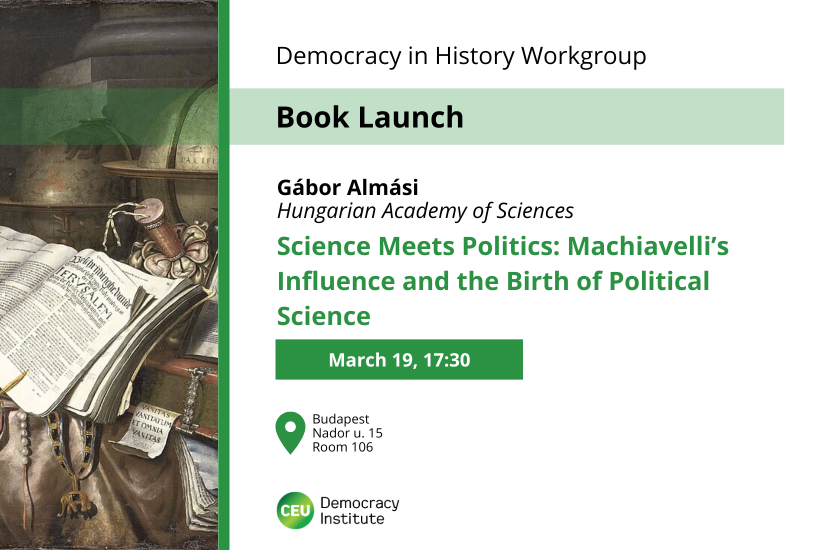 Machiavelli hatása és a politikatudomány születése – könyvbemutató