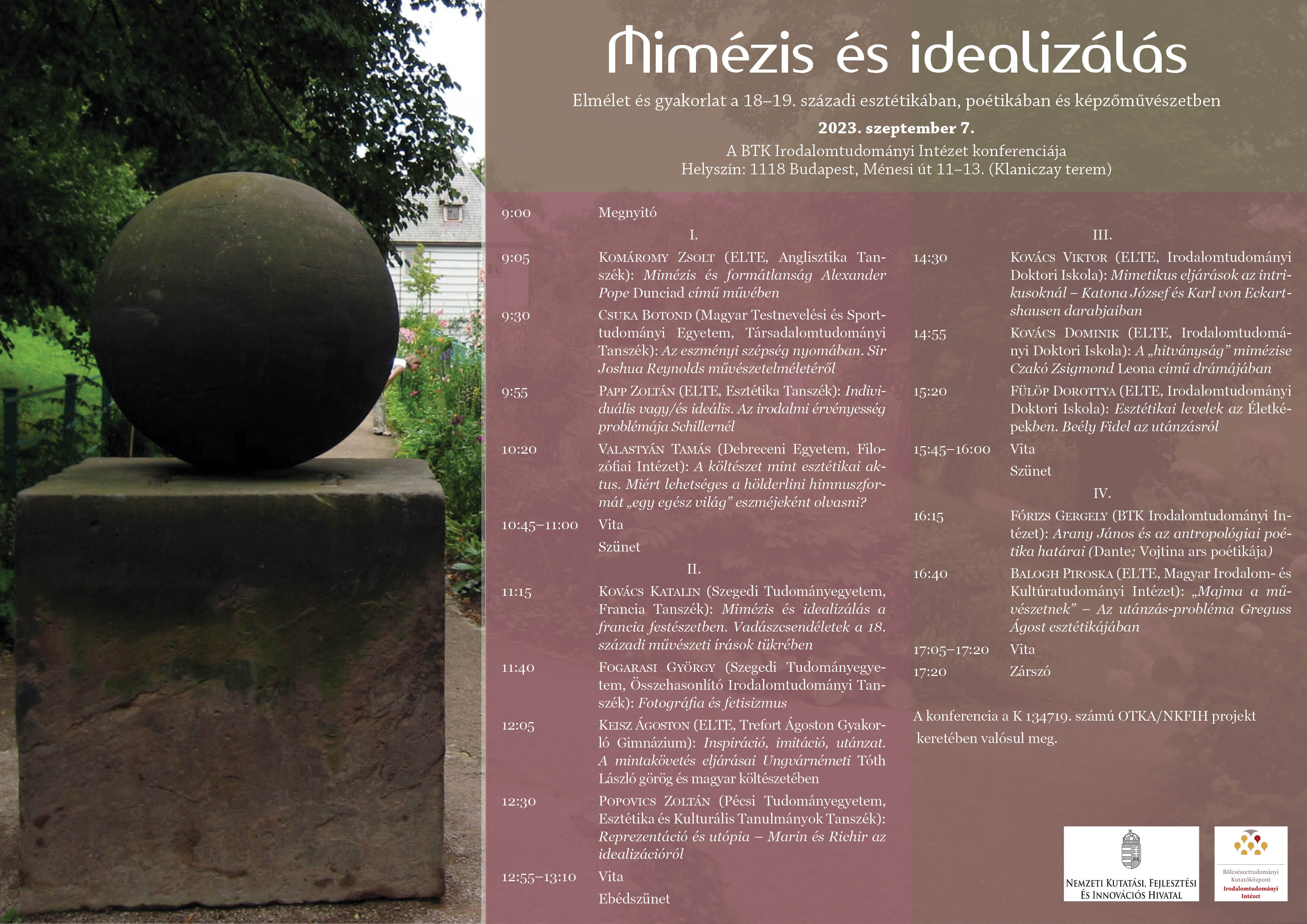 Mimézis és idealizálás  a 18–19. században – tudományos konferencia (2023. szeptember 7.)